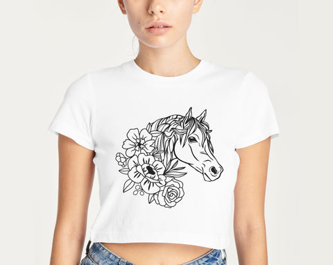 Horse with flowers svg, Floral horse svg, Horse head png, Horse lover SVG Pretty Meerkat 