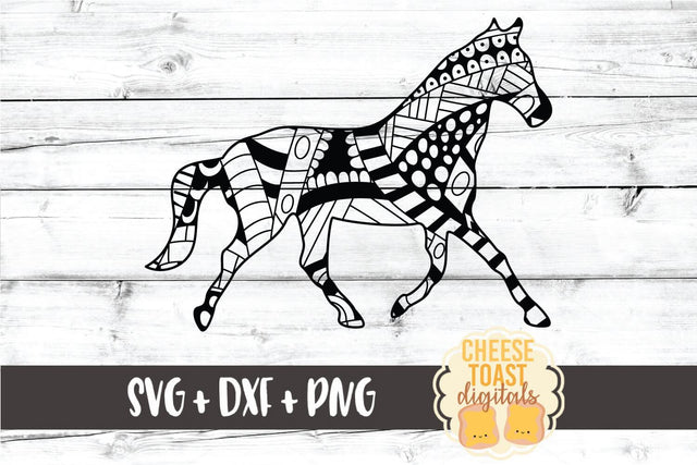 Horse - Zen Doodle Art - Animal SVG PNG DXF Files SVG Cheese Toast Digitals 