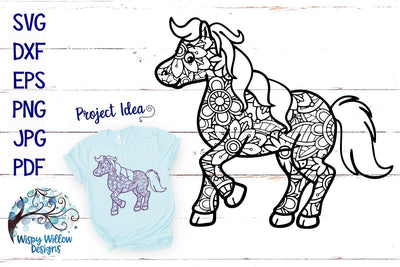Horse Zentangle SVG SVG Wispy Willow Designs 