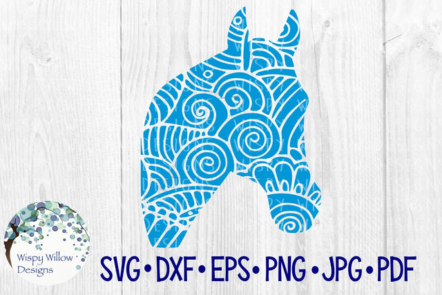 Horse Zentangle SVG Wispy Willow Designs 