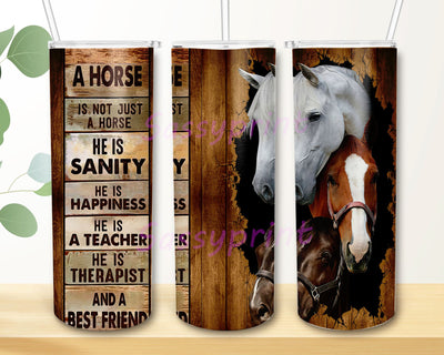 Horses Best Friend 20oz Skinny Tumbler Sublimation Wrap Design PNG Digital Download Sublimation sassyprint 
