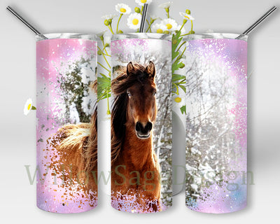 Horses Tumbler Png, Horses Winter 20oz Skinny Tumbler, Horses Lover Tumbler Wrap, Animal Design Png, Horses Sublimation Design, Digital Download Sublimation WillowSageDesign 
