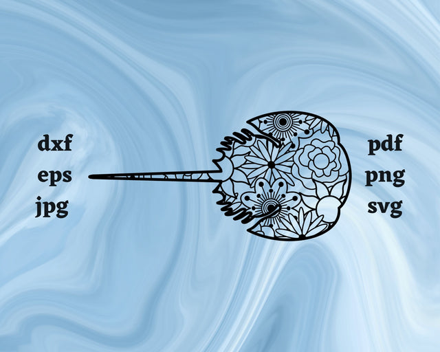 Horseshoe Crab Mandala SVG Cut File SVG Northern Light SVG 