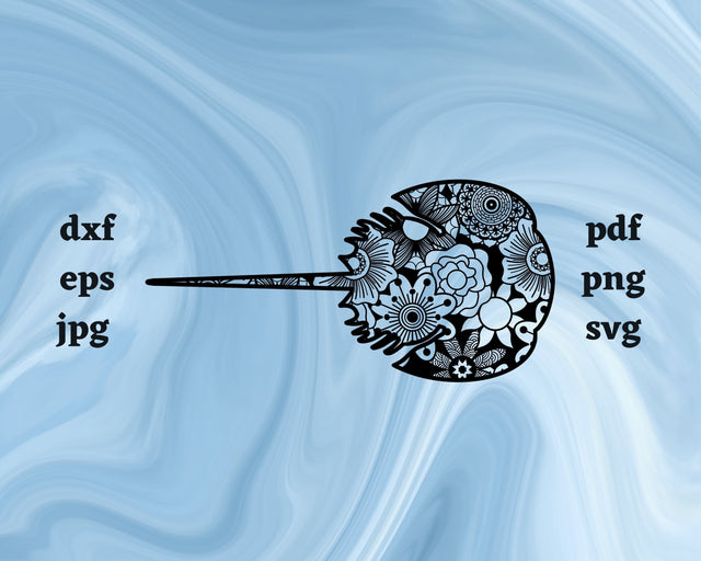 Horseshoe Crab Mandala SVG Cut File SVG Northern Light SVG 