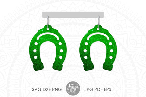 Horseshoe Earrings, SVG, Saint Patrick's day earrings, leather earrings template SVG Artisan Craft SVG 