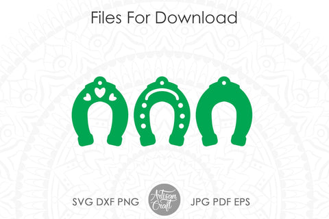 Horseshoe Earrings, SVG, Saint Patrick's day earrings, leather earrings template SVG Artisan Craft SVG 
