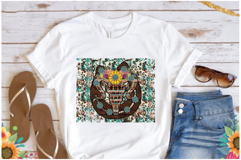 Horseshoe Floral Bull Skull Sublimation Sublimation Jagonath Roy 