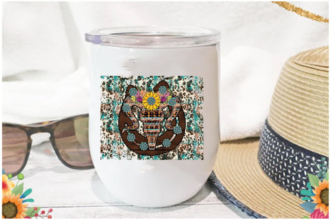 Horseshoe Floral Bull Skull Sublimation Sublimation Jagonath Roy 