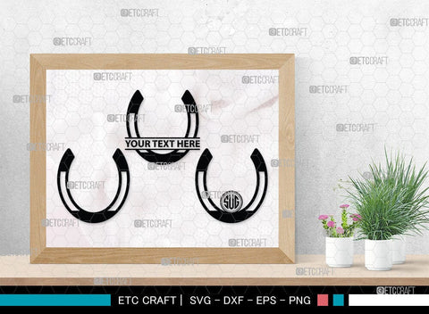 Horseshoe Monogram, Horseshoe Silhouette, Horseshoe SVG, Horseshoe Nails, Nails, Triumph Horseshoe, Western, Cowboy, Shoe, Horse, SB00071 SVG ETC Craft 