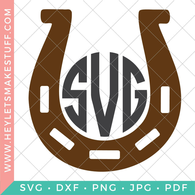Horseshoe Monogram SVG Hey Let's Make Stuff 