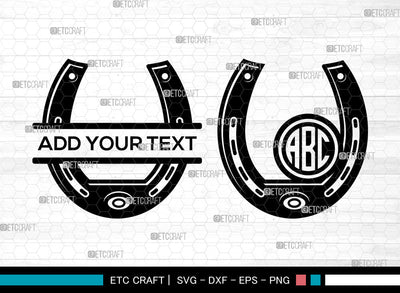 Horseshoe Monogram SVG, Triumph Horseshoe SVG, Circle Monogram Svg, Horseshoe Svg SVG ETC Craft 