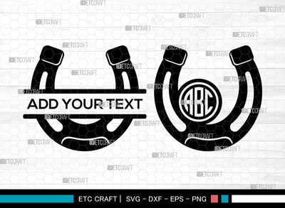Horseshoe Monogram SVG, Triumph Horseshoe SVG, Circle Monogram Svg, Horseshoe Svg SVG ETC Craft 