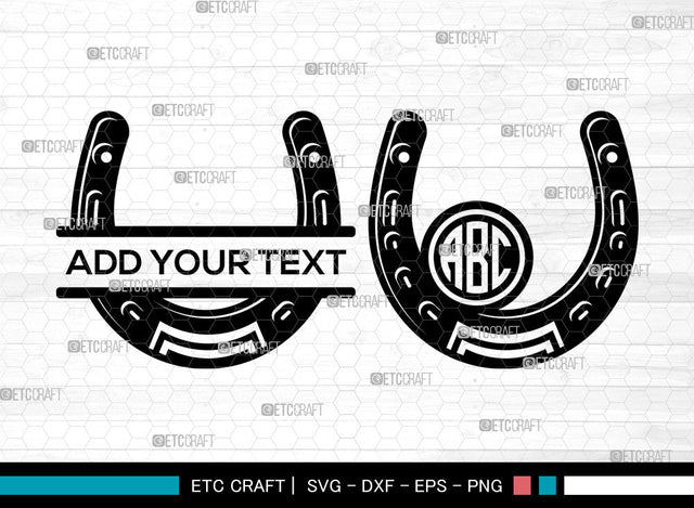 Horseshoe Monogram SVG, Triumph Horseshoe SVG, Circle Monogram Svg, Horseshoe Svg SVG ETC Craft 