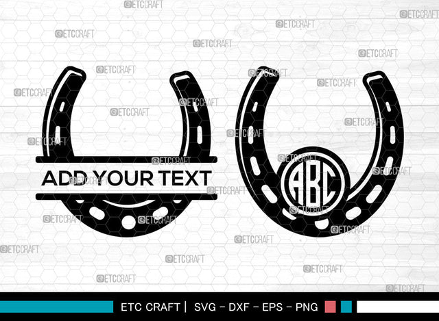 Horseshoe Monogram SVG, Triumph Horseshoe SVG, Circle Monogram Svg, Horseshoe Svg SVG ETC Craft 