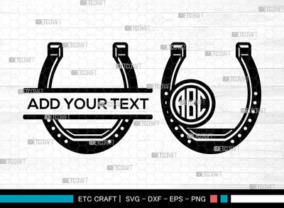 Horseshoe Monogram SVG, Triumph Horseshoe SVG, Circle Monogram Svg, Horseshoe Svg SVG ETC Craft 