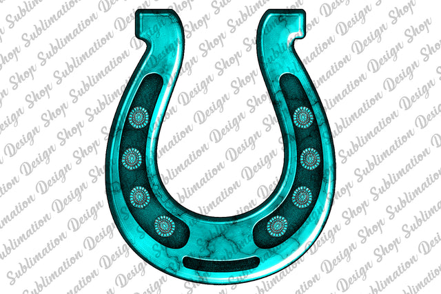 Horseshoe Png, Horseshoe Clipart, Western Png, Western Sublimation, Gemstone Png, Turquoise Png, Horse Png, Hand Drawn Png, Digital Download Sublimation SublimationDesignShop 