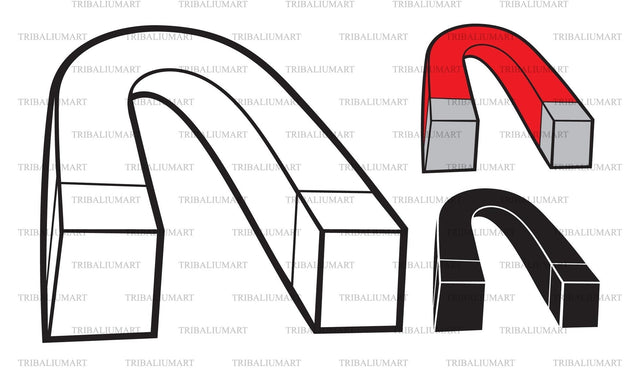 Horseshoe red iron magnet SVG TribaliumArtSF 