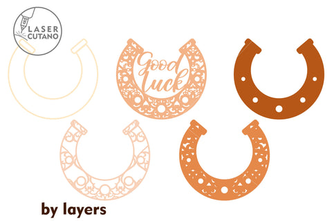 HORSESHOE Set Lucky Cutout SVG Multilayer Laser Cut Files, Paper Cut, 3D Designs, Mini Design Bundles SVG LaserCutano 