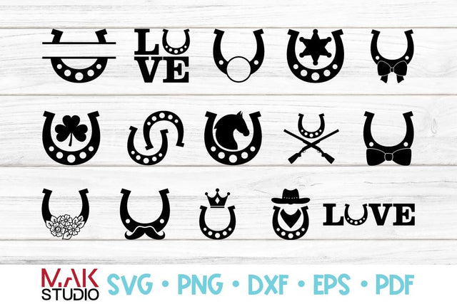 Horseshoe svg bundle Horseshoe svg Horseshoe png Floral horseshoe svg Horseshoe split monogram svg Horseshoe cut files Horseshoe clipart set SVG MAKStudion 