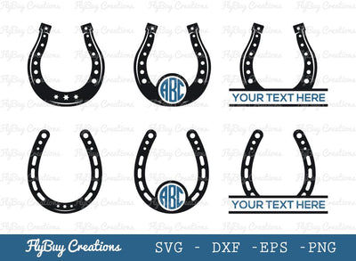Horseshoe Svg Cut File| Horseshoe Floral | Flowers | Floral | Good Luck | Lucky | Monogram Frame | Equestrian | Horseshoe Roses | Circle Monogram | Split Monogram SVG ETC Craft 