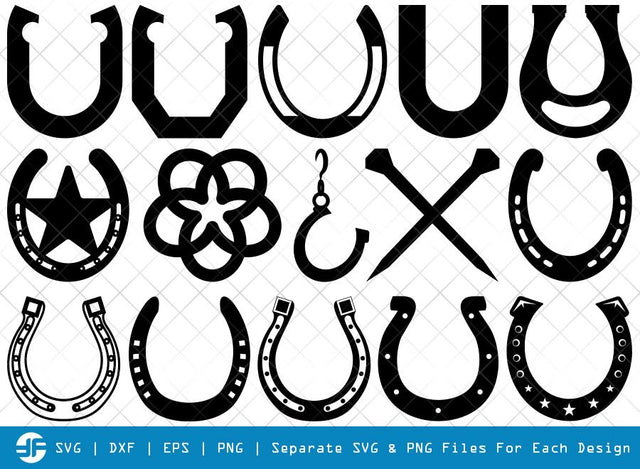 Horseshoe SVG Cut Files | Cowboy Horseshoe Silhouette | Horseshoe Nails Svg | Horseshoe Bundle SVG ETC Craft 