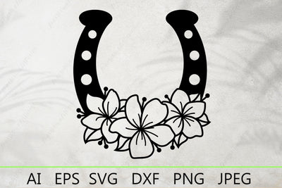 Horseshoe with flowers svg, Lucky symbol svg, Floral horseshoe svg SVG AnastasiyaArtDesign 