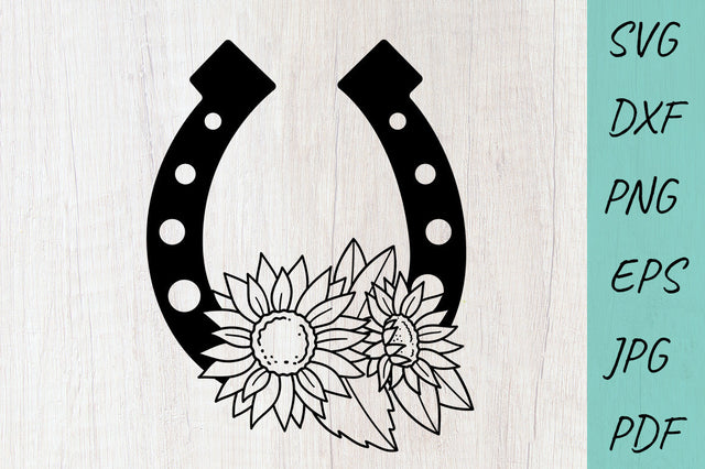 Horseshoes and Sunflower SVG, Floral horseshoe SVG SVG Irina Ostapenko 