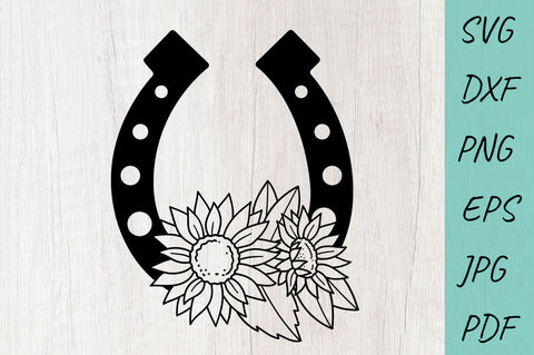 Horseshoes and Sunflower SVG, Floral horseshoe SVG SVG Irina Ostapenko 