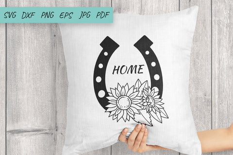 Horseshoes and Sunflower SVG, Floral horseshoe SVG SVG Irina Ostapenko 