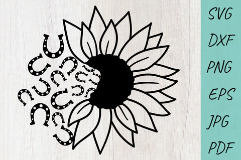 Horseshoes Sunflower SVG, Sunflower SVG, Horseshoes SVG SVG Irina Ostapenko 