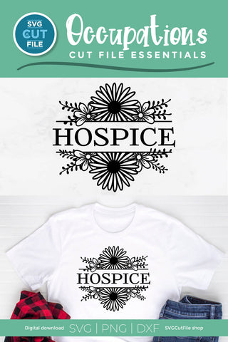 Hospice svg with split floral frame SVG SVG Cut File 
