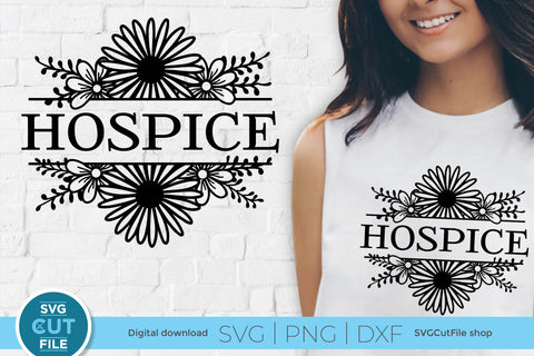 Hospice svg with split floral frame SVG SVG Cut File 