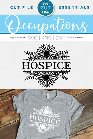 Hospice svg with split floral frame SVG SVG Cut File 