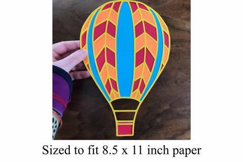 Hot Air Balloon 3D Layered SVG file - Paper Cutting SVG Digital Honeybee 