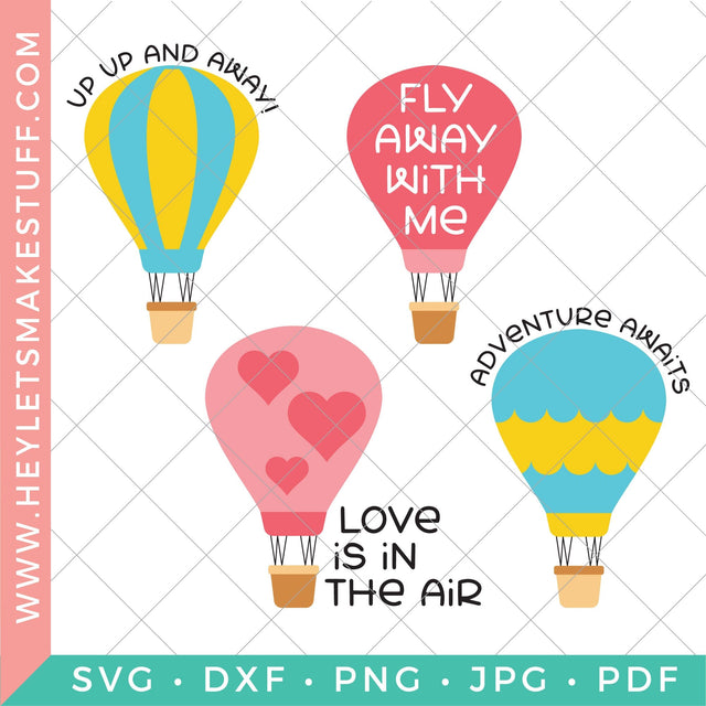 Hot Air Balloon Bundle SVG Hey Let's Make Stuff 