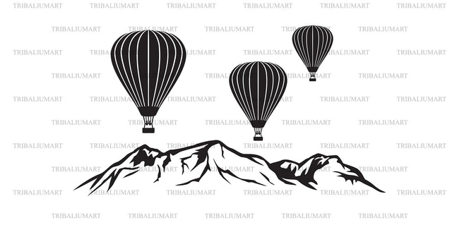 Hot air balloon landscape SVG TribaliumArtSF 