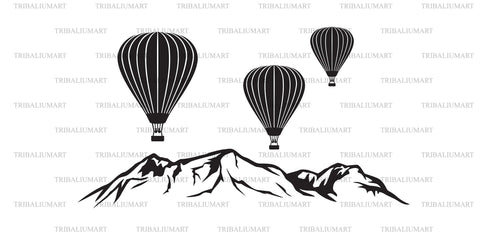 Hot air balloon landscape SVG TribaliumArtSF 