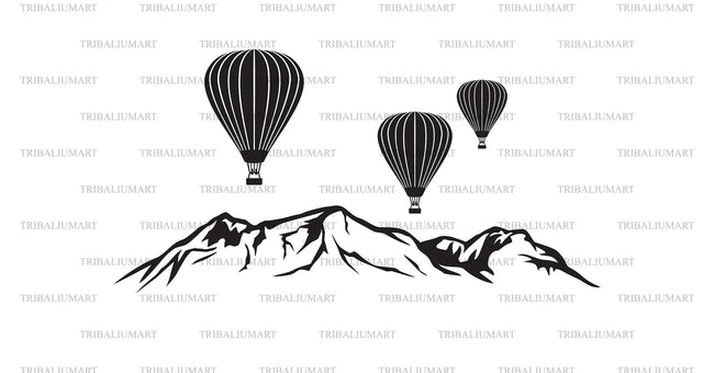 Hot air balloon landscape SVG TribaliumArtSF 