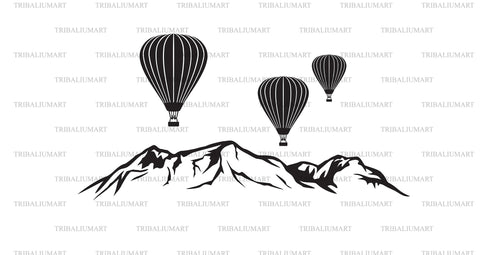 Hot air balloon landscape SVG TribaliumArtSF 