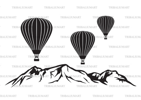Hot air balloon landscape SVG TribaliumArtSF 