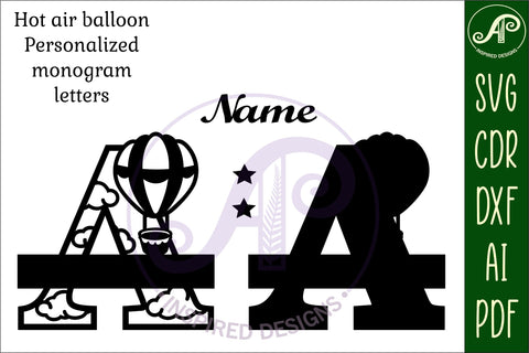 Hot Air Balloon Letter A SVG File SVG APInspireddesigns 