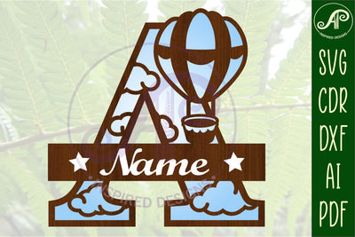 Hot Air Balloon Letter A SVG File SVG APInspireddesigns 