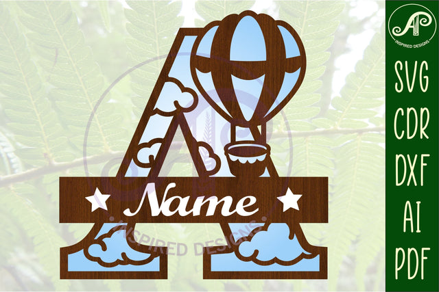 Hot Air Balloon Letter A SVG File SVG APInspireddesigns 