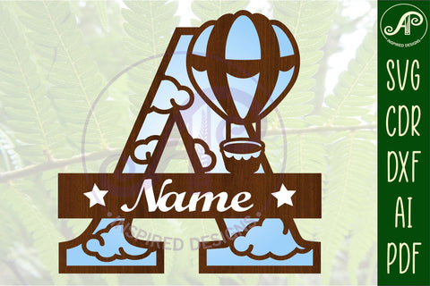 Hot Air Balloon Letter A SVG File SVG APInspireddesigns 
