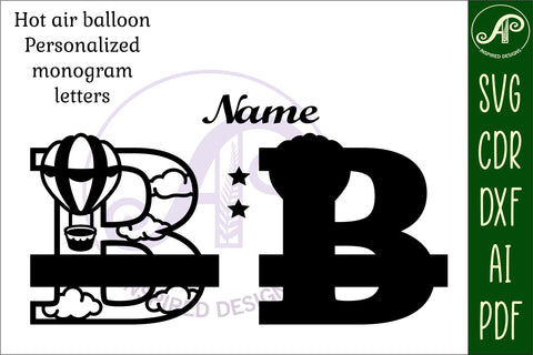 Hot Air Balloon Letter B SVG File SVG APInspireddesigns 