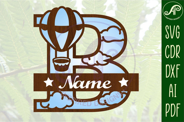 Hot Air Balloon Letter B SVG File SVG APInspireddesigns 