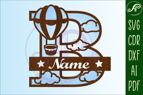 Hot Air Balloon Letter B SVG File SVG APInspireddesigns 