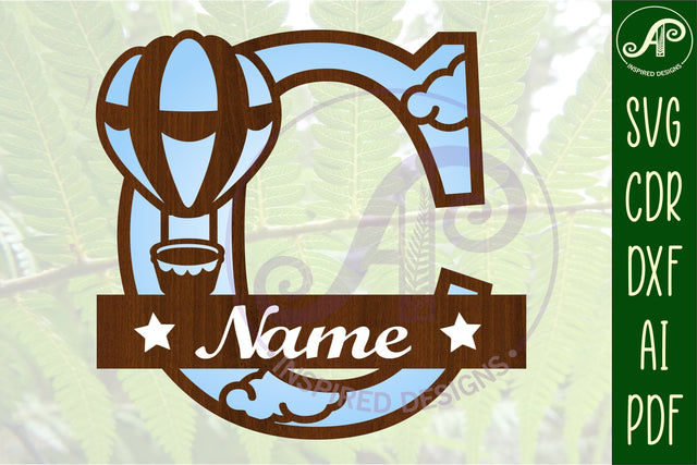Hot Air Balloon Letter C SVG File SVG APInspireddesigns 