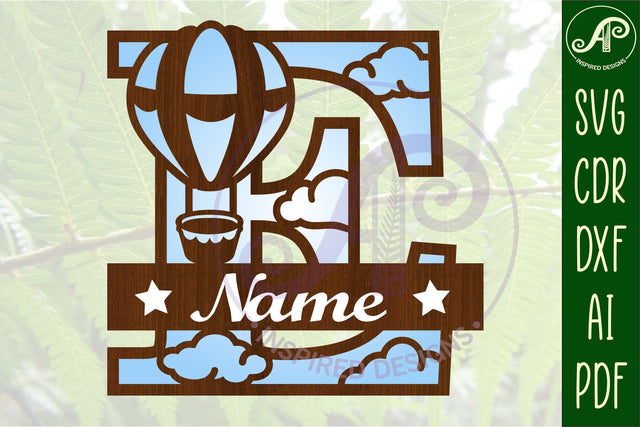 Hot Air Balloon Letter E SVG File SVG APInspireddesigns 