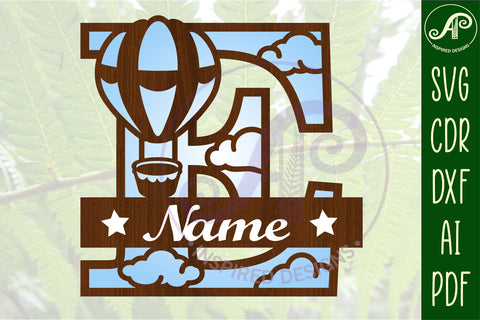 Hot Air Balloon Letter E SVG File SVG APInspireddesigns 
